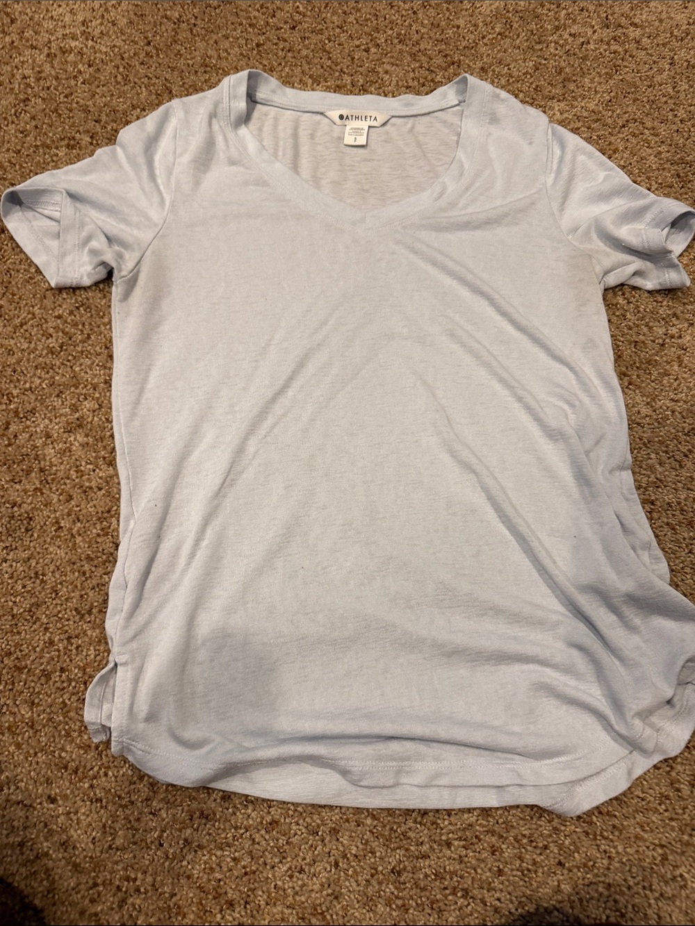 Athleta Pale Blue Scoop Neck Short Sleeve Tee